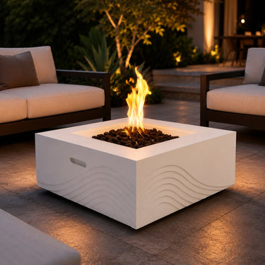 Pacific Horizon Modern Wave Outdoor Fire Pit Table Collection