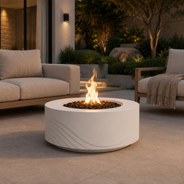 Pacific Horizon Modern Wave Outdoor Fire Pit Table Collection